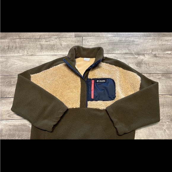 Columbia Sportswear Mens Sherpa Fuzzy Brown Pullover Jacket Coat Size Large - Picture 1 of 9